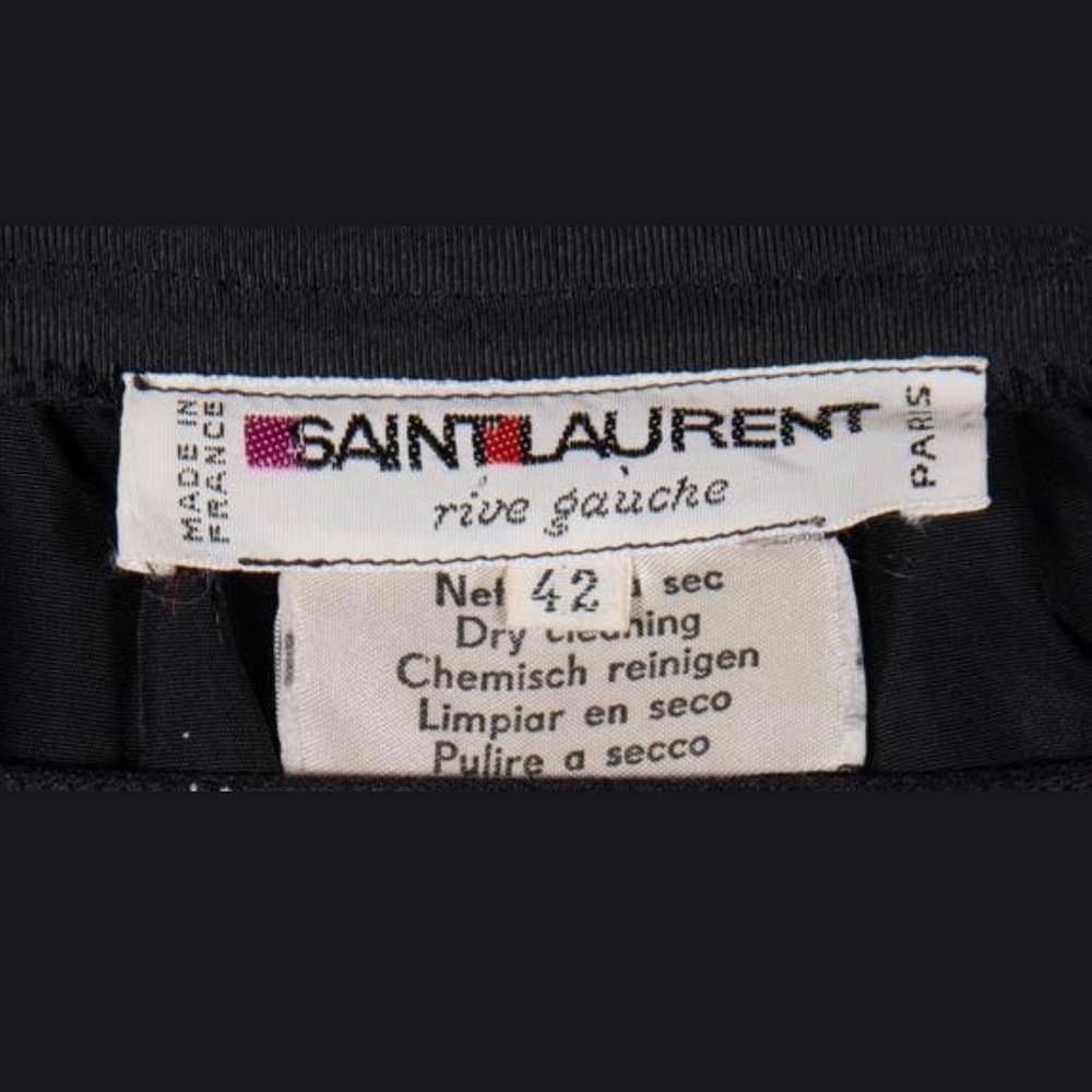 Yves Saint Laurent Skirt Black Moire Maxi Rare Ballet Russes Vintage 70s EU 42 - Picture 16 of 16